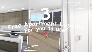 ♡︎3 free apartment layoutsspeedbuild  Welcome to Bloxburg♡︎ [upl. by Borgeson]