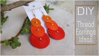 HOW TO MAKE THREAD EARRINGS AT HOME  HANDMADE JEWELRY IDEAS  DIY CREATIONampYOU [upl. by Harri429]