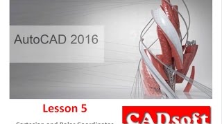 AutoCAD 2016 English  Lesson 5149  Cartesian and Polar Coordinates [upl. by Natsuj]