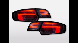 FK LED Lightbar Rear Lights Tail Lamps Audi A3 8P 8PA RED Smoke carlights carmods audia3 audi [upl. by Elva]