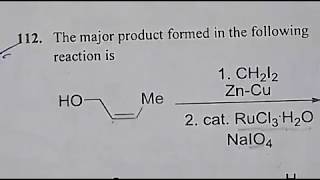 8Csir net june 2016 part c or Simmons Smith reaction and rucl2h20 with na2io4 in hindi [upl. by Arretak780]