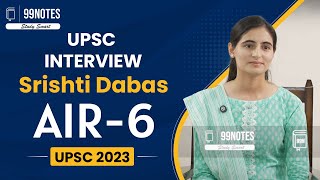 Srishti Dabas UPSC Topper 2023 Rank6  UPSC Mock Interview 2023  IAS Interview [upl. by Kory]