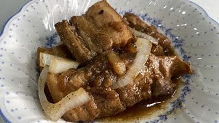 Filipino Style Pork Belly Steak  Pork Belly with Soy Sauce and Lime Recipe [upl. by Rein637]