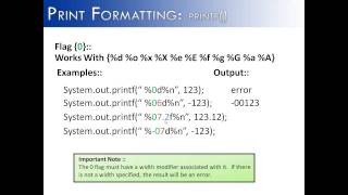 Print Formatting Part 8 printf Flag 0 Java [upl. by Iarahs205]