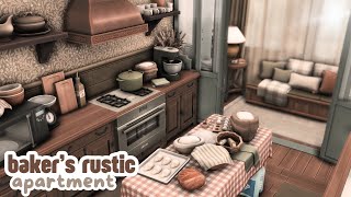 bakers rustic apartment 🥐 The Sims 4 apartment renovation speed build [upl. by Annahsal]