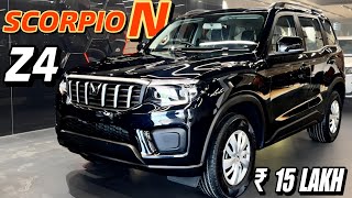 2024 MAHINDRA SCORPIO N Z4 BLACK WITH ALL ACCESSORIES PRICE ₹1490 LAKHS DETAILED REVIEW [upl. by Horwath]