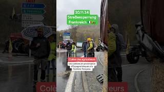 Straßensperrung in frankreich ❗️🇫🇷🚜 bauerndemo demo protest traktor blockade [upl. by Aleyam]