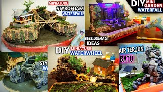 Mini Waterfall Garden Ideas 5 AWESOME IDEAS WATERFALL MODELS DIORAMA with Styrofoam [upl. by Biggs]