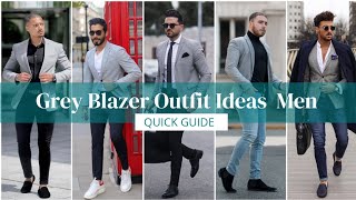 Grey blazer outfit ideas men  Grey blazer Combination [upl. by Ladin399]