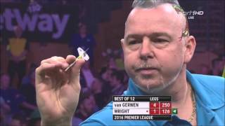 Peter Wright vs Michael van Gerwen 12th Week Premier League Darts 2016 [upl. by Rasia]