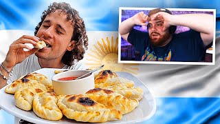 REACCIONANDO A LUISITO COMUNICA PROBANDO COMIDA CALLEJERA ARGENTINA [upl. by Erv]