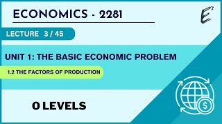 Class 03  The factors of production O Level Economics  2281 [upl. by Ellehcit]