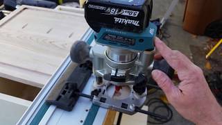 Makita XTR01Z brushless cordless router with plunge base and guide rail adapter [upl. by Atkins]