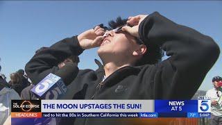 Southern Californians soak in the rays during partial solar eclipse [upl. by Atikehs]