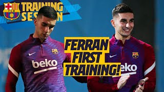 FERRAN TORRES MEETS HIS NEW BARÇA TEAM MATES IN TRAINING 🔴🔵 [upl. by Vogele]