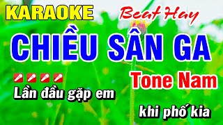 Karaoke Chiều Sân Ga Beat Hay Nhạc Sống Tone Nam  Hoài Phong Organ [upl. by Emylee862]