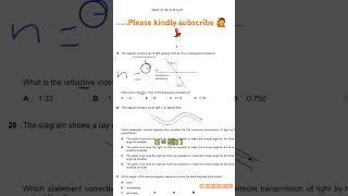 How to calculate refractive index 062521MJ24 Question19 [upl. by Shwalb]