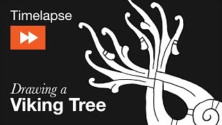 Timelapse Drawing a Viking Tree — Ringerike Style [upl. by Annala67]