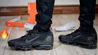 Nike Air VaporMax 2021 FK Black Anthracite Unboxing and Review [upl. by Nnewg]