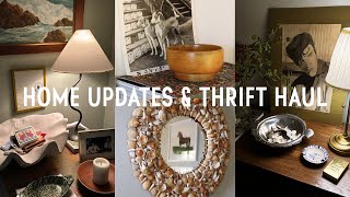 Home Updates amp Thrift Haul  Thrifted vintage frames art amp lamps  new furniture [upl. by Dahle590]