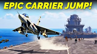 Fighter Jet Makes CRAZY JUMP Launch on Aircraft Carrier AV8B Harrier II [upl. by Velvet550]