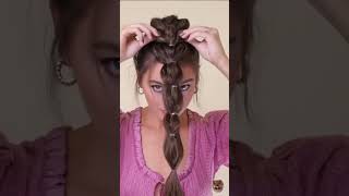 Viral braided ponytail ponytail hairstyle hairtutorial ponytailswithbraidinghair [upl. by Lehet]