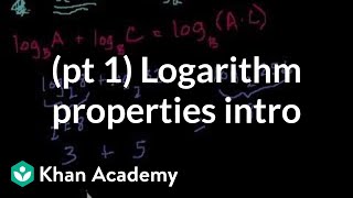 Introduction to logarithm properties  Logarithms  Algebra II  Khan Academy [upl. by Corsiglia]