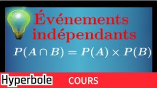 Probabilité • événements indépendants • Cours  Exemple détaillé • Première Spé maths [upl. by Ulberto]