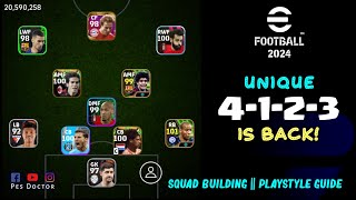 Unique 4123 Formation is Back  Squad Building  Gameplay Review  eFootball 2024 Mobile [upl. by Enaz]