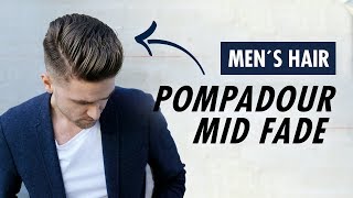 Pompadour Mid Fade Undercut for men barber style  Mens hair Summer trends [upl. by Aloibaf]