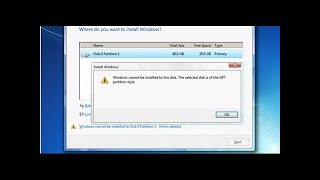 Remove GPT partition error windows 10 installation [upl. by Koenig]