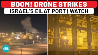 On Camera Drone Fired By Iraq’s Islamic Resistance Crashes Into Israel’s Eilat Port  Gaza War [upl. by Eneloc281]