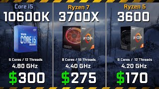 Core i510600K vs Ryzen 7 3700X vs Ryzen 5 3600 Test in Games and Render Performance 1080p 1440p [upl. by Koal]