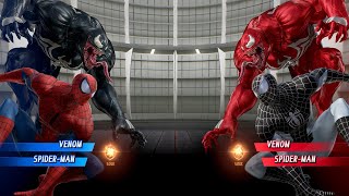 Venom amp Red Spider Man VS Red Venom amp Black Spider Man  Marvel vs Capcom Infinite [upl. by Avrenim]