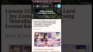 Lesson 13 Wait on the Lord  Joy Comes in the Morning  thursdays Marathon Lesson karon LOD [upl. by Rukna]