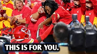 Chiefs rookie scores touchdown gives ball to the mom in sweet moment [upl. by Yelak]