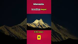 Top 10 Highest Mountains in the World everest highestpeak mounteverest mountaineering [upl. by Doggett983]