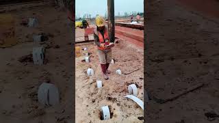 Insertion process of drainage board for soft soil foundation [upl. by Elvis309]