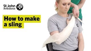 How to Make A Sling  First Aid Training  St John Ambulance [upl. by Eita]