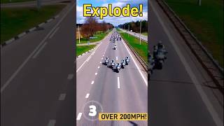 MOTORBIKES EXPLODE Onto The Empty Motorway [upl. by Yclehc77]