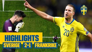 MÅL FRÅN HALVA PLANEN  Highlights VMkval 2017  Sverige  Frankrike 21 [upl. by Latsyrk788]