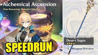 SPEEDRUN Unlock Dialogues of the Desert Sage Weapon  Alchemical Ascension Event Guide  Genshin [upl. by Ephrayim]