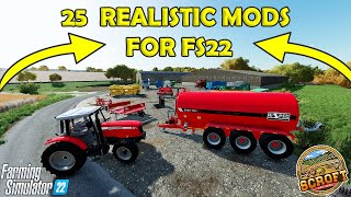 25 Must Have Realistic Mods For Farming Simulator 22 PC ONLY [upl. by Amsirahc401]