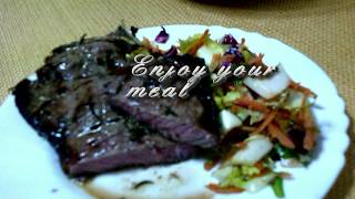 Bistecca ai ferri con insalata mista Grilled steak with mixed salad [upl. by Stovall]