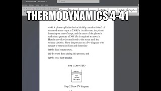 Thermodynamics 441 A piston–cylinder device initially contains 06 m3 of saturated water vapor at [upl. by Courtnay]