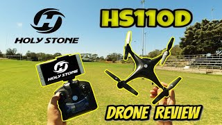 HolyStone HS110D 1080P Camera Drone Review  Great Park Flyer [upl. by Mialliw]