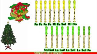 Campana sobre Campana en Flauta Dulce con Notas [upl. by Pru156]