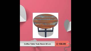 Coffee Table Teak Resin 60 cm [upl. by Odrawde779]