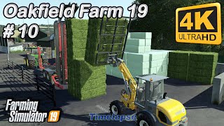 Oakfield Farm 19  Collecting and stacking silage hay and grass bales  FS19 TimeLapse 10  4K [upl. by Amiaj]