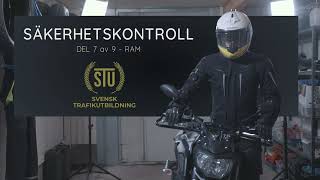 Säkerhetskontroll motorcykel mc ram lösa delar trafikverket uppkörning Del 7 av 9 [upl. by Irita]